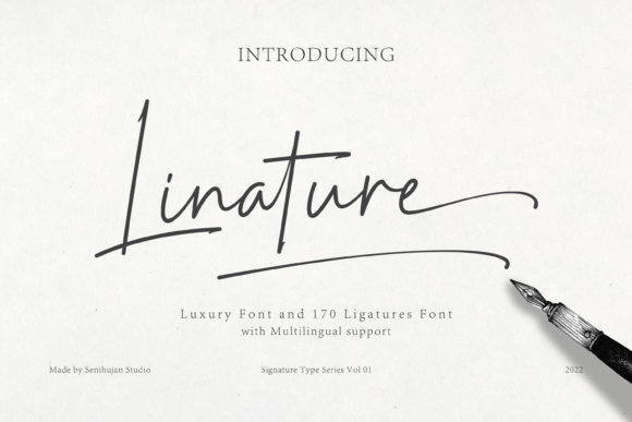 Linature: Elegant Script Font for Editorial Design